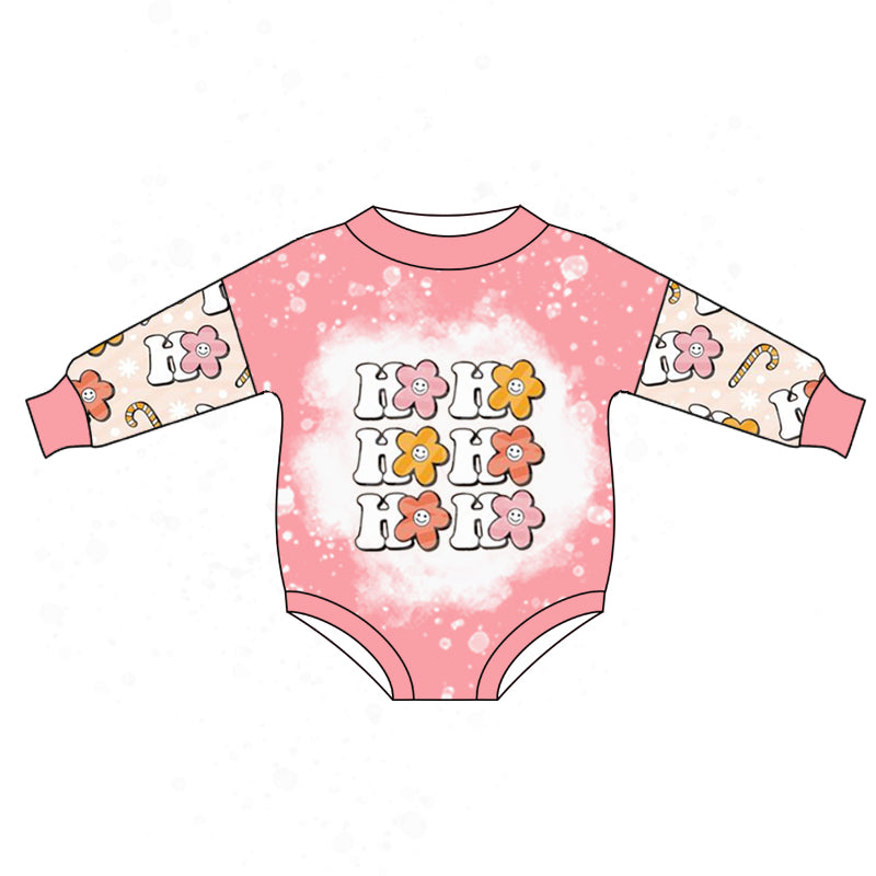 Baby Girls Flowers Hoho Long Sleeve Rompers preorder(moq 5)