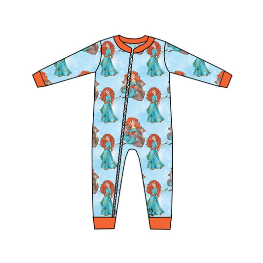 Baby Girls Long Sleeve Princess 5 Zip Rompers preorder(moq 5)