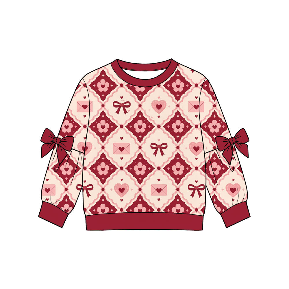 Preorder (moq 5) Baby Girls Long Sleeve Flowers Hearts Valentines T-shirts Top