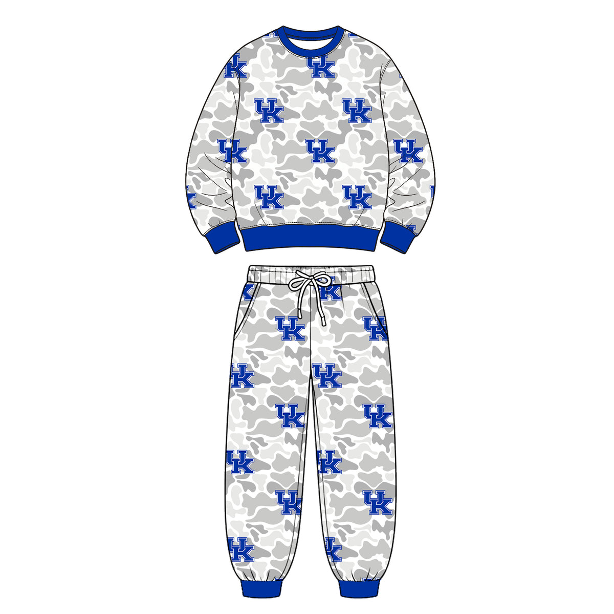 Preorder (moq 5) Baby Boy Clothes White Grey Camo Letter Print Long Sleeve Round Neck Top Jogger Pant Outfit Set