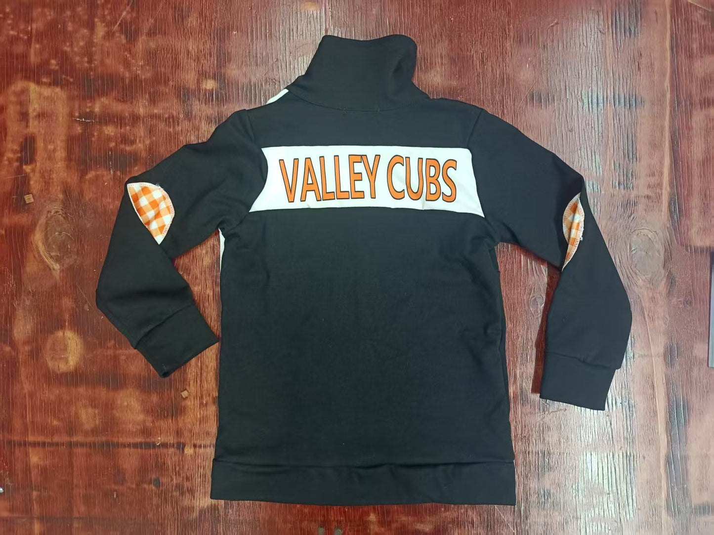 Preorder moq 5 Baby Boys Black Long Sleeves Dog Valley Cubs Zipper Pullovers Top