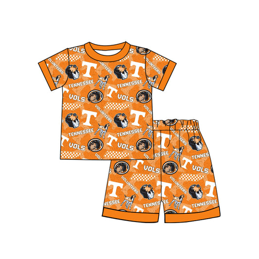 Baby Boys Tenness Dogs Team Top Shorts Pajamas Clothes Sets Preorder(moq 5)