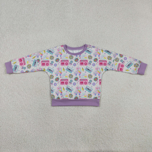 Baby Girls Long Sleeve Recorder Flowers T-shirts Top