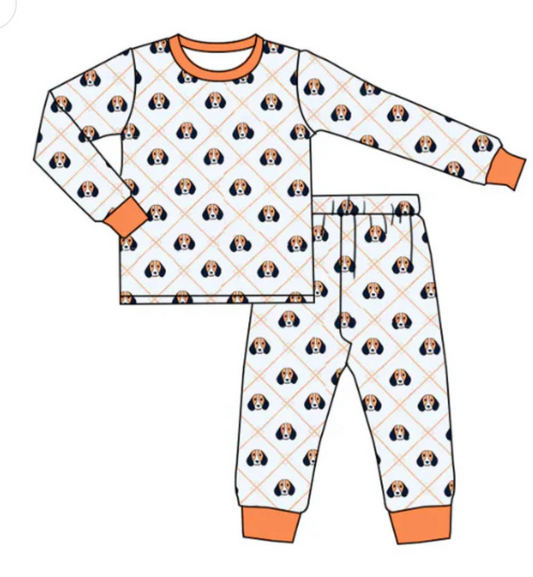 Preorder moq 5 Baby Boys Tennessee Dog Team Shirt Pants Pajamas Clothes Sets