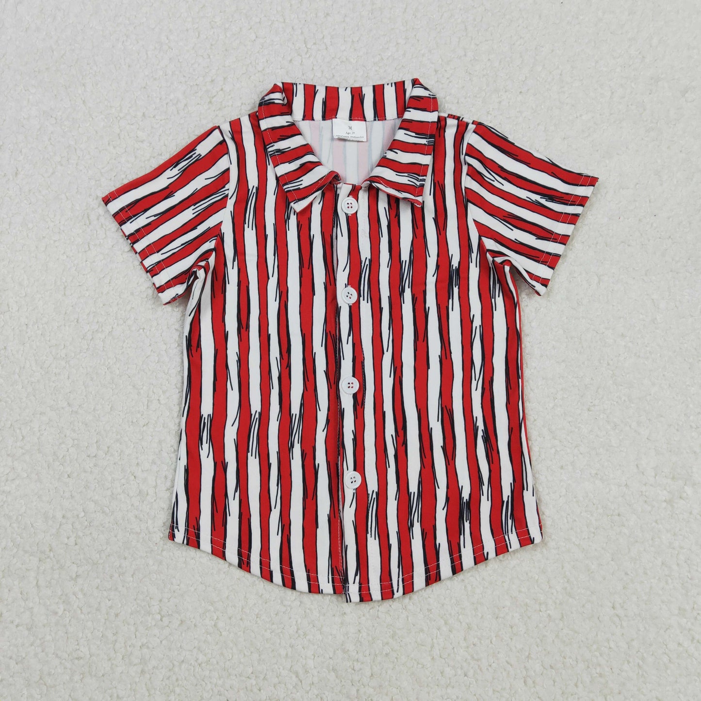 Baby Boys Red Stripe Dr Reading Button Shirts Top