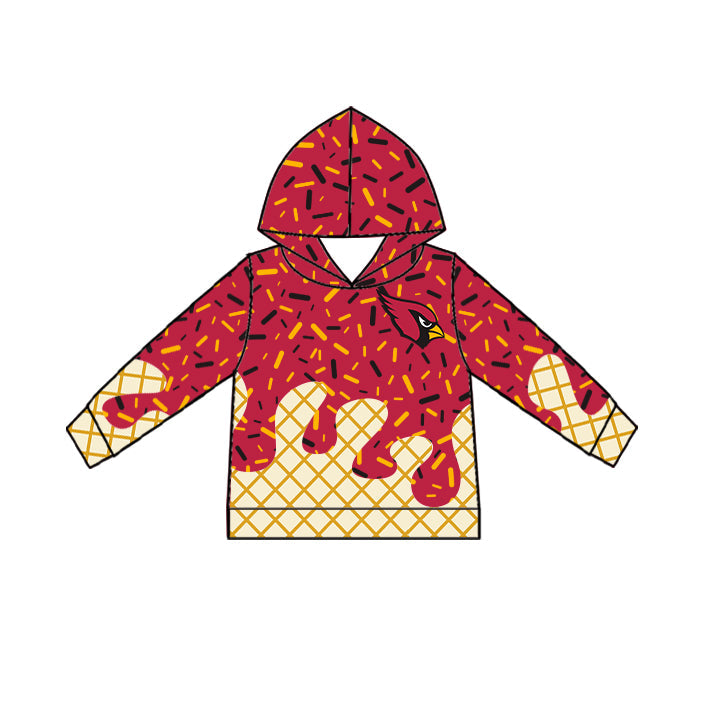 Preorder (moq 5)Baby Boys Drip Sprinkles Arizona Cardinals Team Long Sleeves Hoodies Top