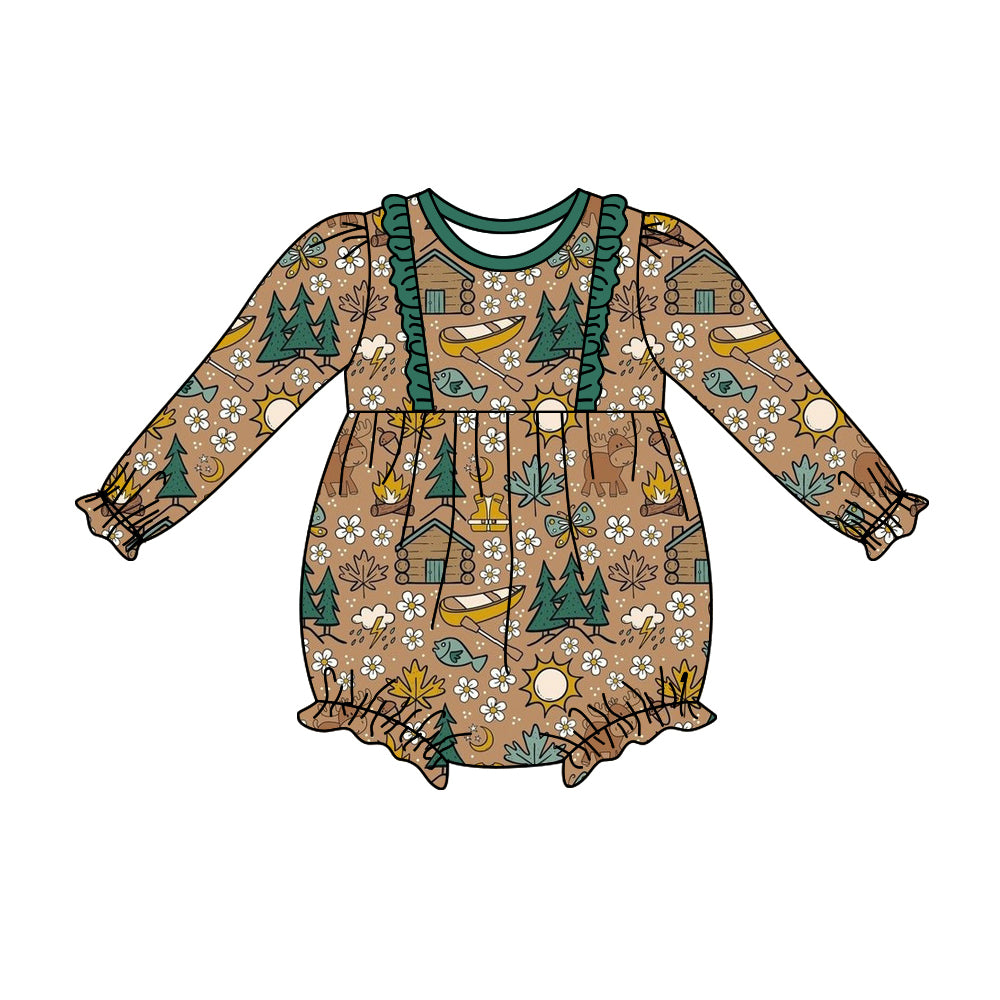 Baby Girls Tree Animal Long Sleeve Rompers Preorder(moq 5)