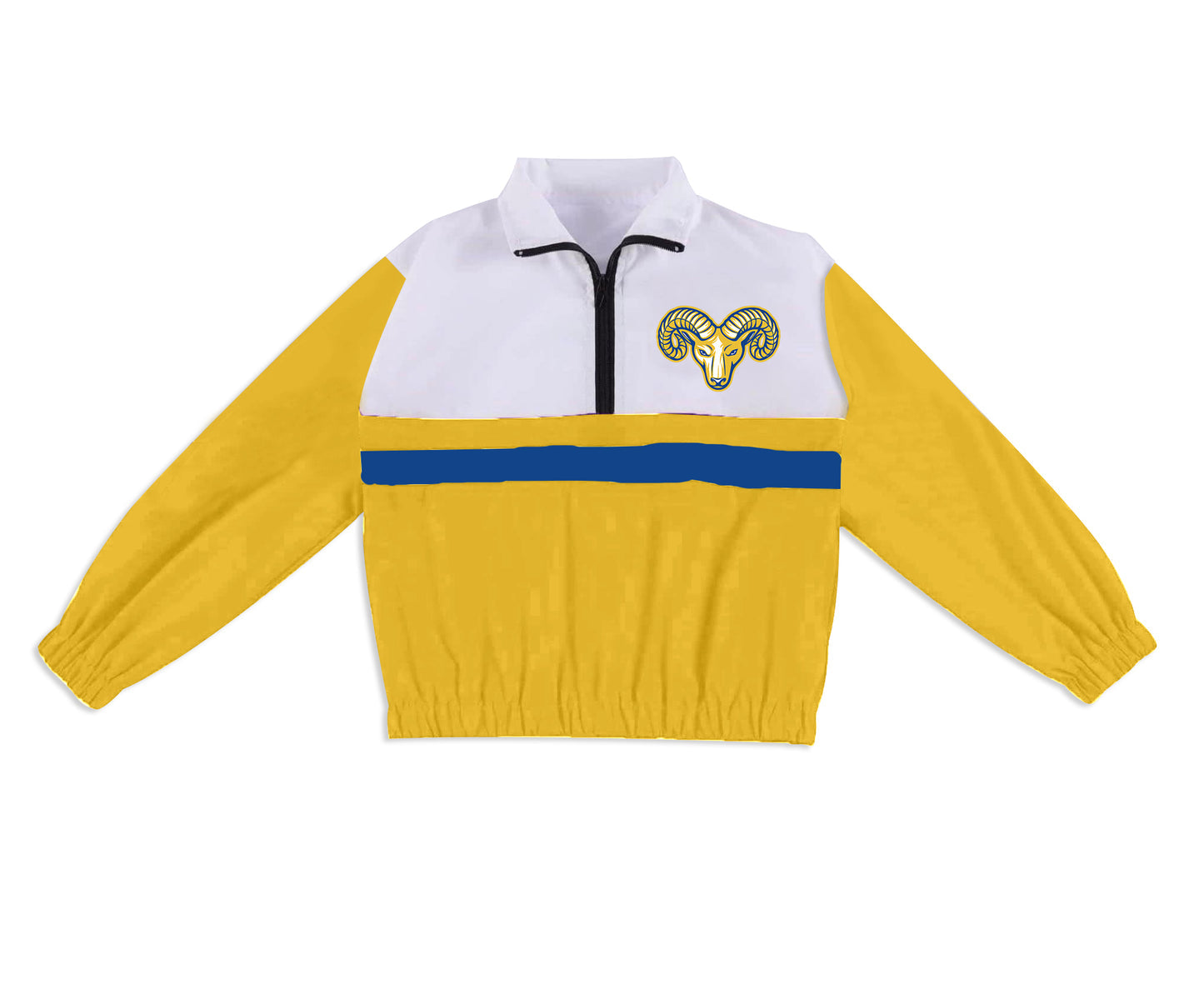 Preorder (moq 5)Baby Boys Long Sleeve Christian Rams Team Zip Pullovers Tops
