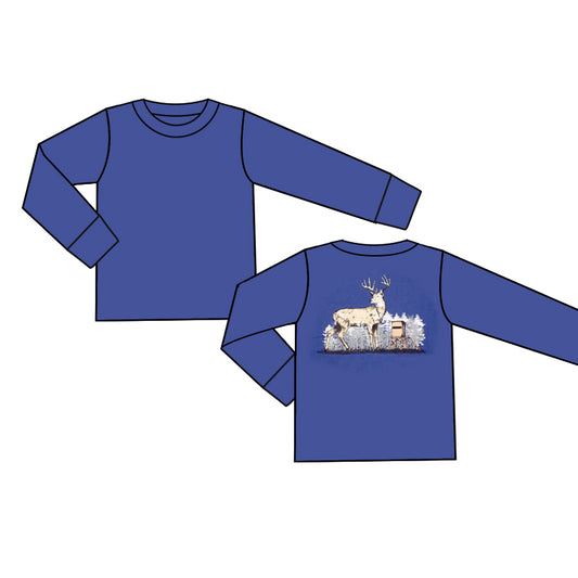 Baby Boys Hunting Deer Long Sleeve Tee Shirts Tops preorder(MOQ 5)