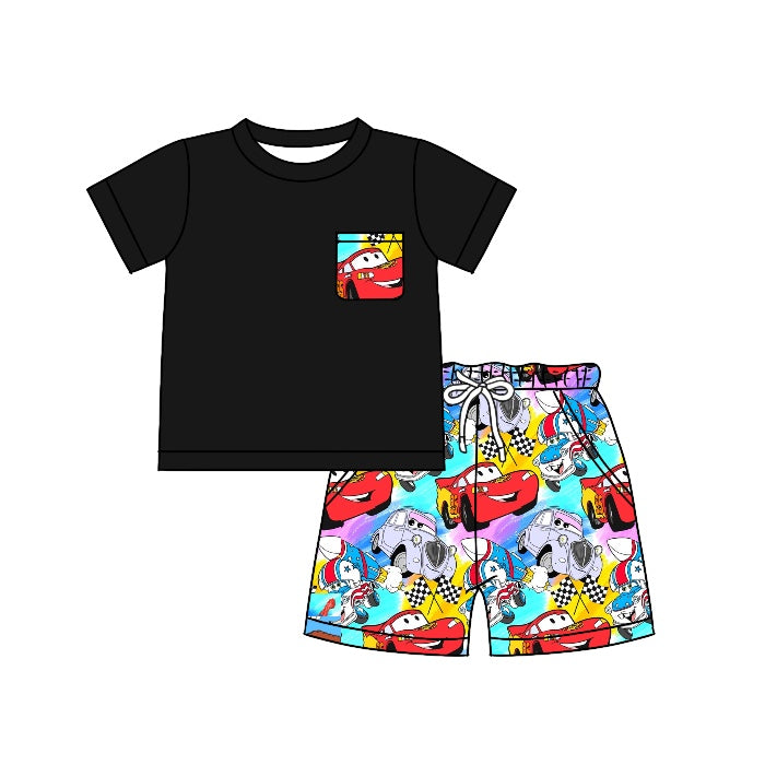 Baby Boys Car Race Short Sleeve Shirt Shorts Clothes Sets preorder(moq 5)