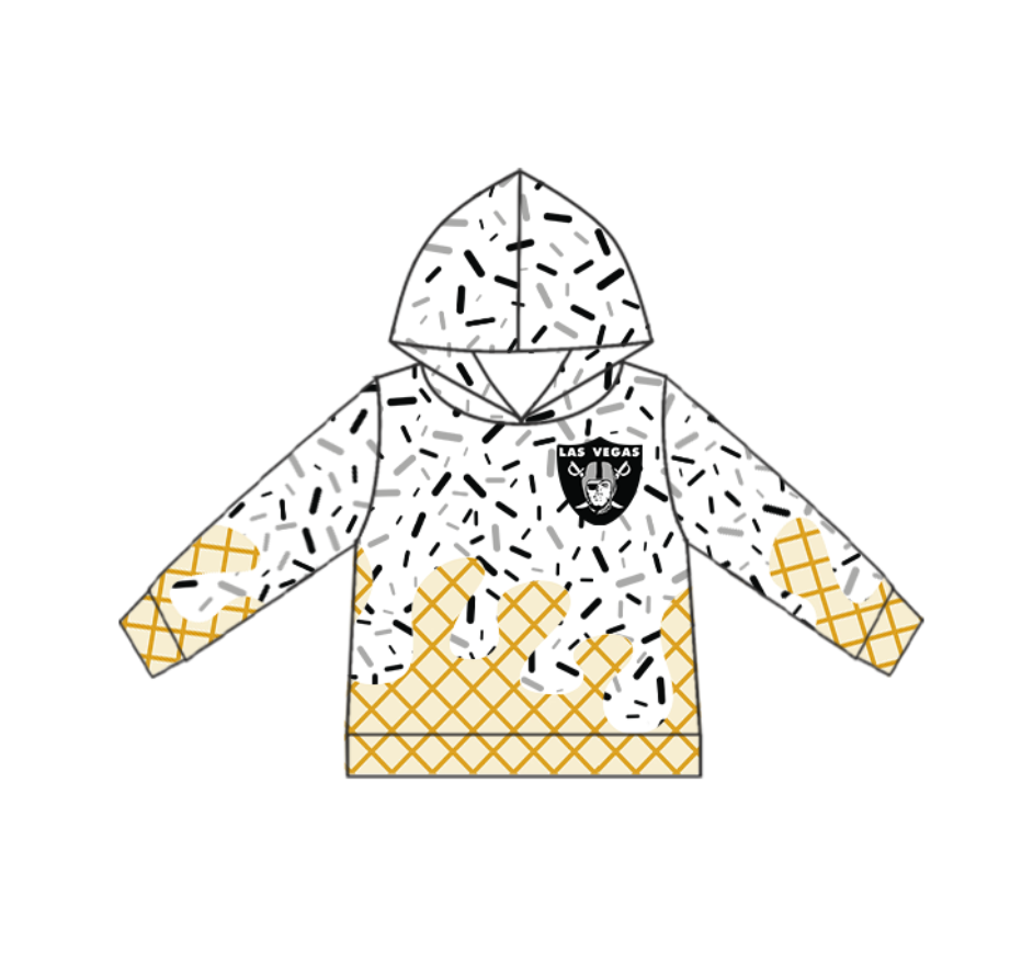 Preorder (moq 5)Baby Girls Team Vegas Hooded Pullovers Tops
