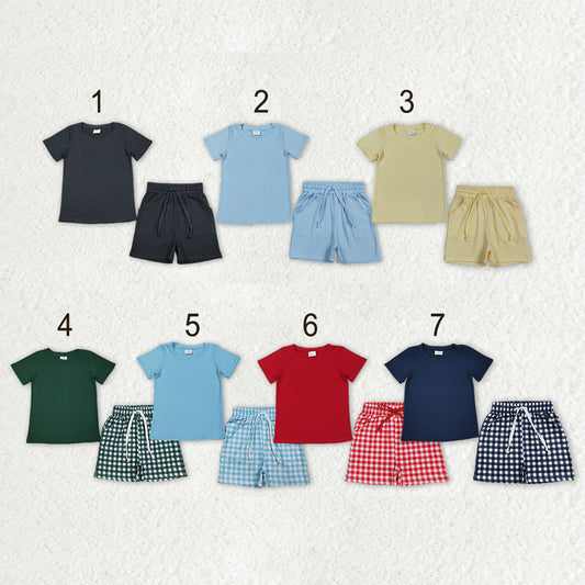 Sibling Baby Boys Short Sleeve Shirts Top Pockets Shorts Pajamas Clothes Sets