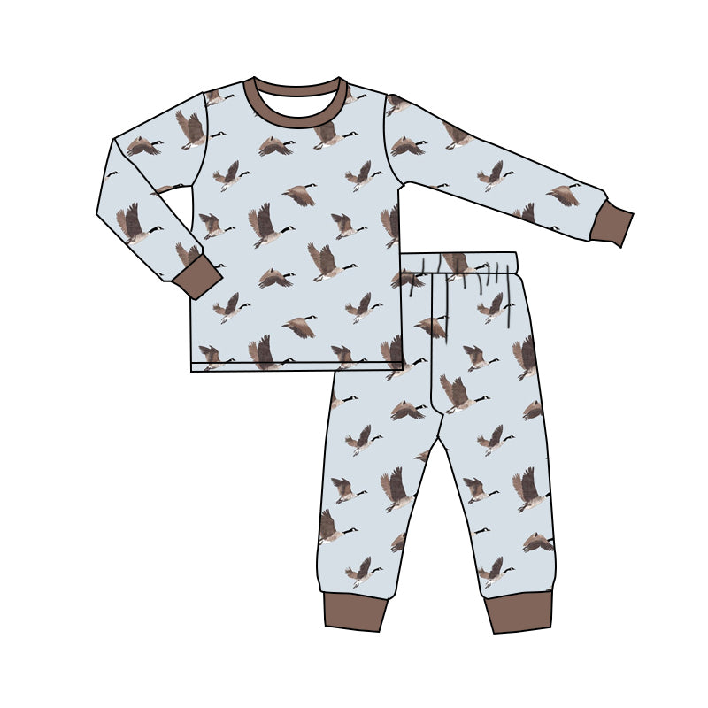 Baby Boys Ducks Hunting Top Pants Pajamas Outfits Clothes Sets preorder(MOQ 5)