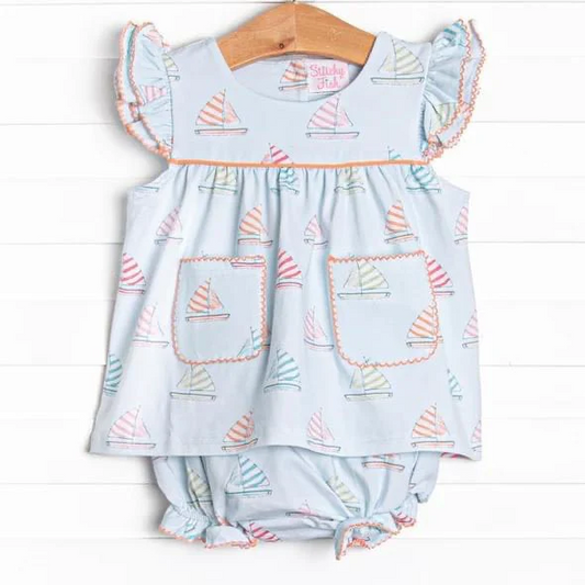 Baby Girls Flutter Sleeve Tunic Bummie Sets split order preorder May 26th