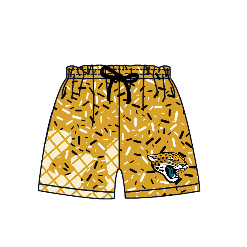 Preorder (moq 5)Baby Boys Jaguars Gold Drip Sprinkles Team Shorts Bottom