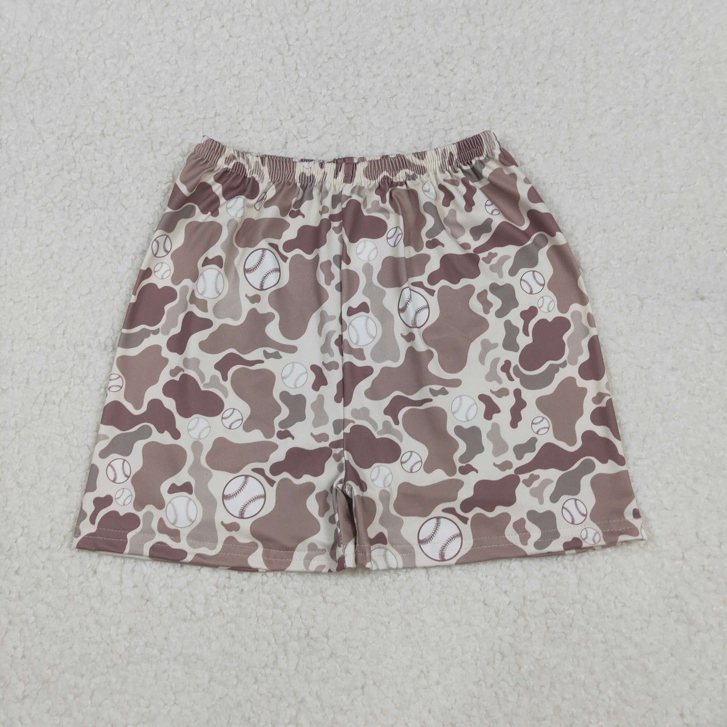 Baby Boys Khaki Camo Baseballs Team Shorts Bottoms