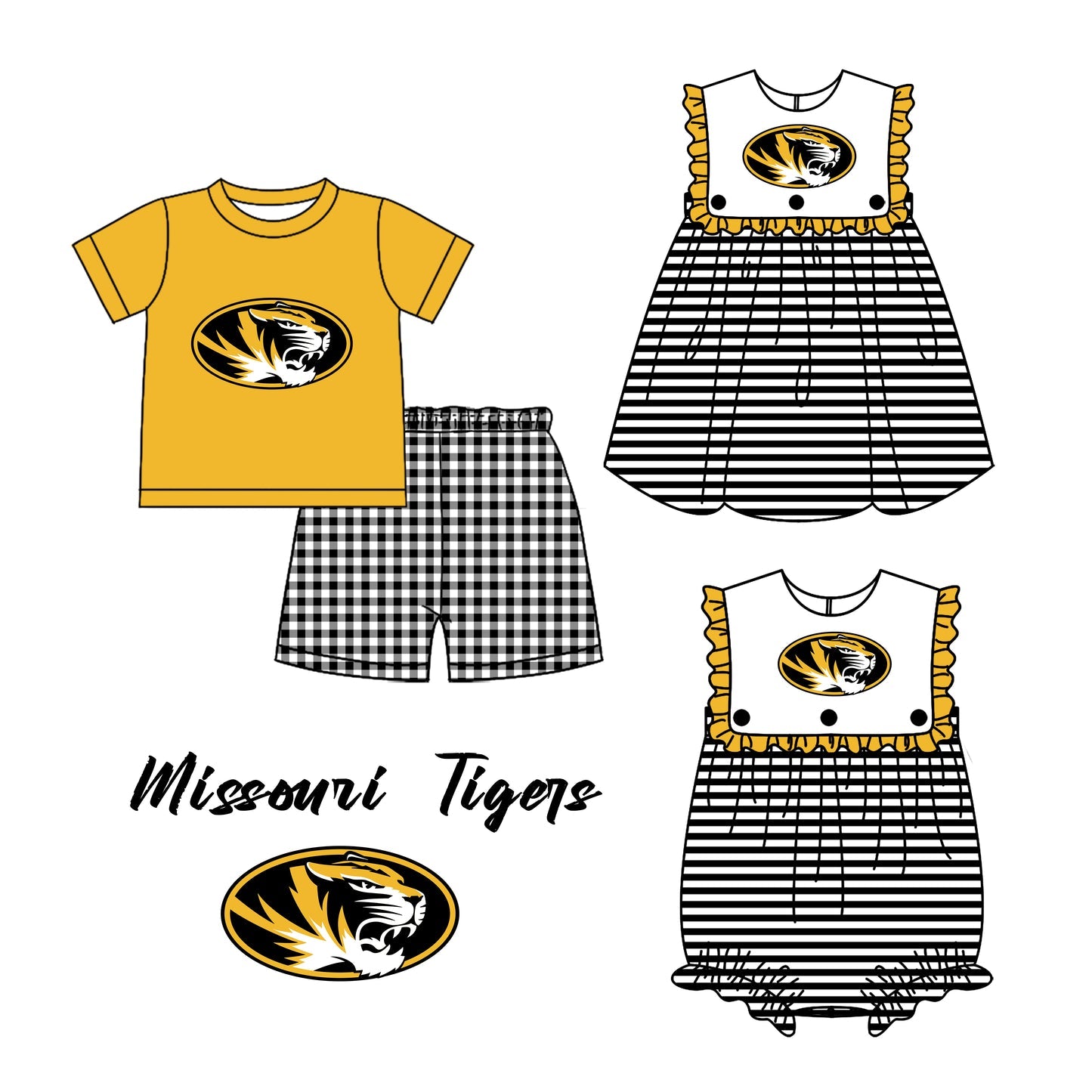 Preorder Custom moq 5 Football Team Missouri Tigers Sibling Clothes