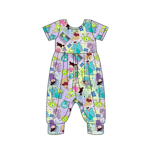 Baby Girls Monster Short Sleeve Jumpsuits Preorder(moq 5)