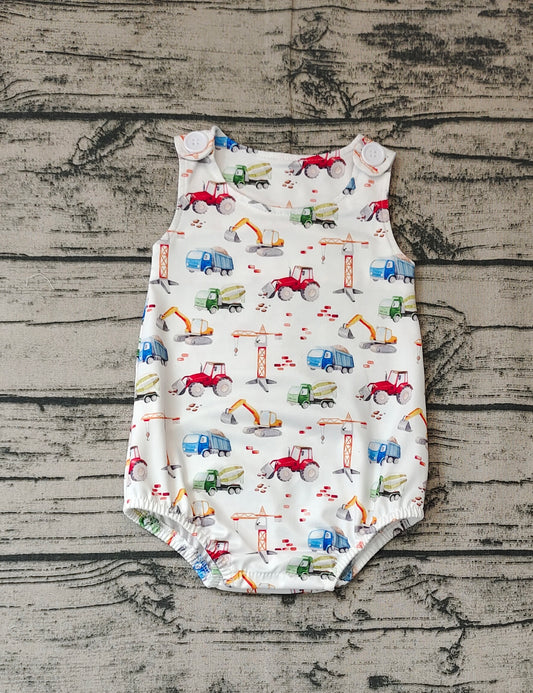 Baby Infant Boys Construction Summer Sleeveless Rompers