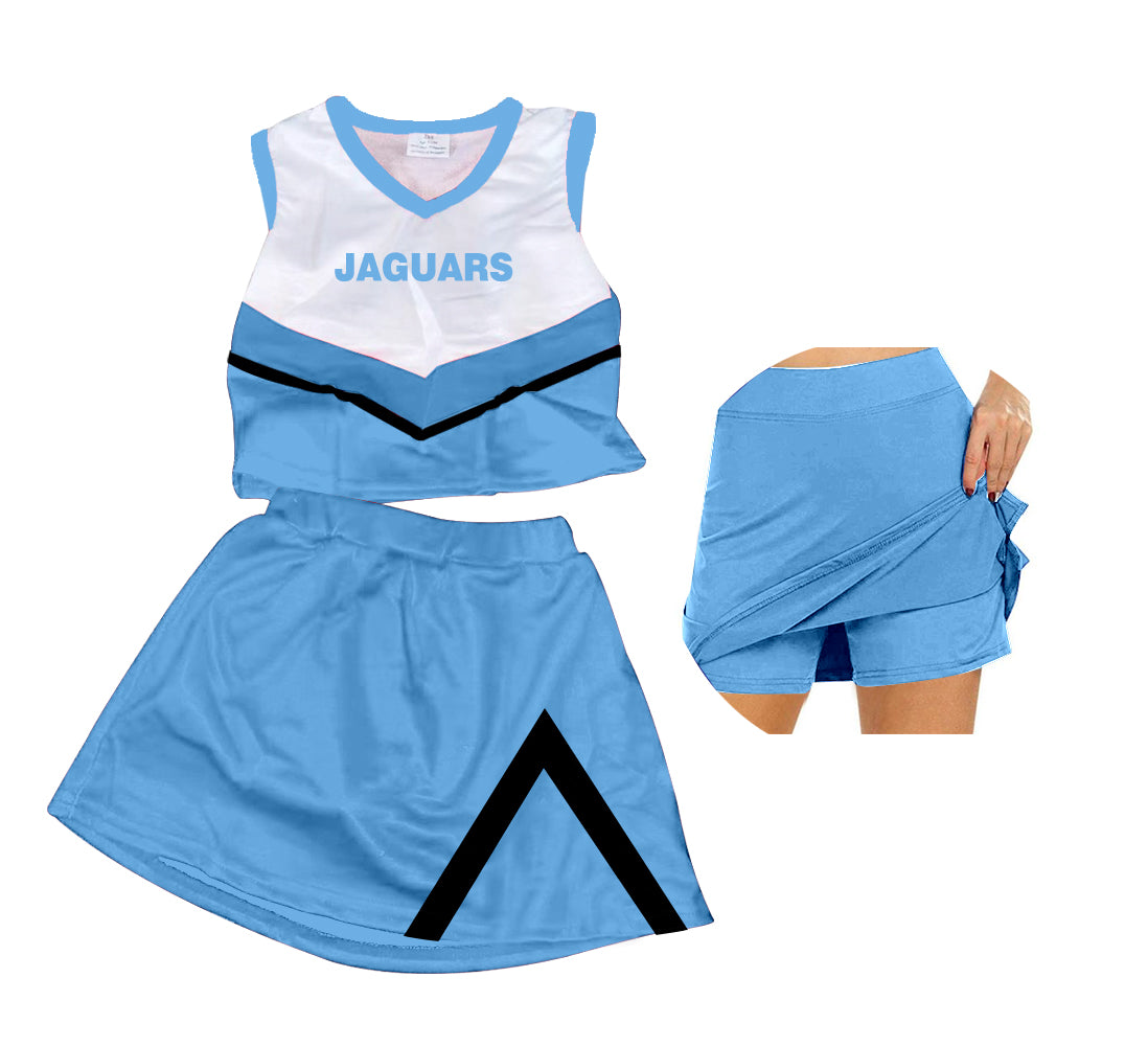 Preorder MOQ 5 Baby Girls Jaguars Team Top Skirt Clothes Sets