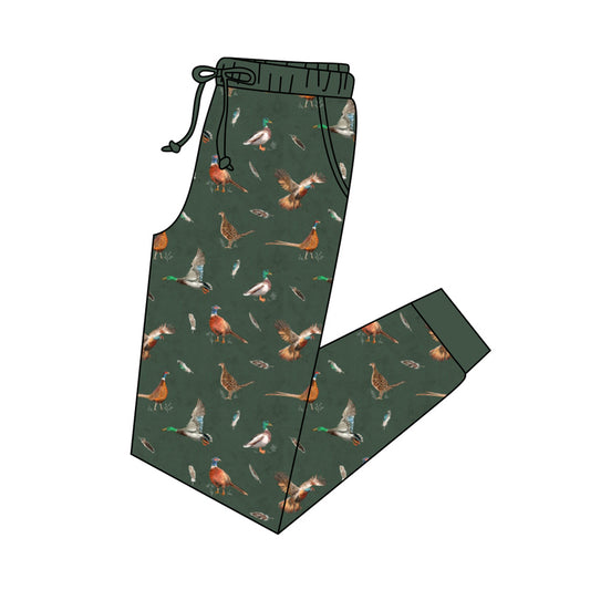 Adult Men Ducks Dark Green Pants Pajamas Preorder(moq 5)