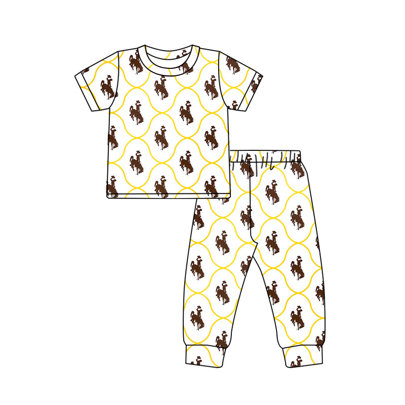 Baby Boys Rodeo Short Sleeve Top Pants Pajamas Clothes Sets preorder(moq 5)