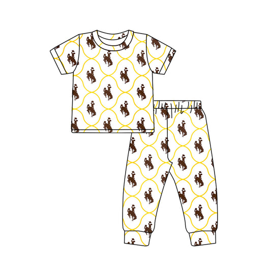 Baby Boys Rodeo Short Sleeve Top Pants Pajamas Clothes Sets preorder(moq 5)