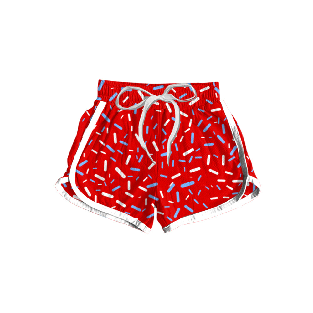 Preorder moq 5 Baby Girls Red Sprikle Drips Bottom Shorts