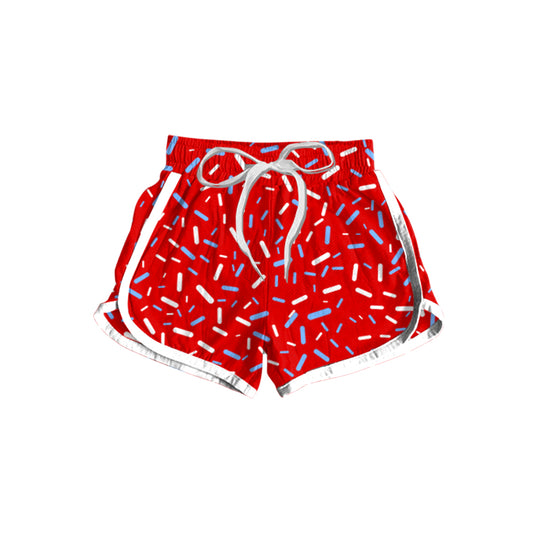 Preorder moq 5 Baby Girls Red Sprikle Drips Bottom Shorts
