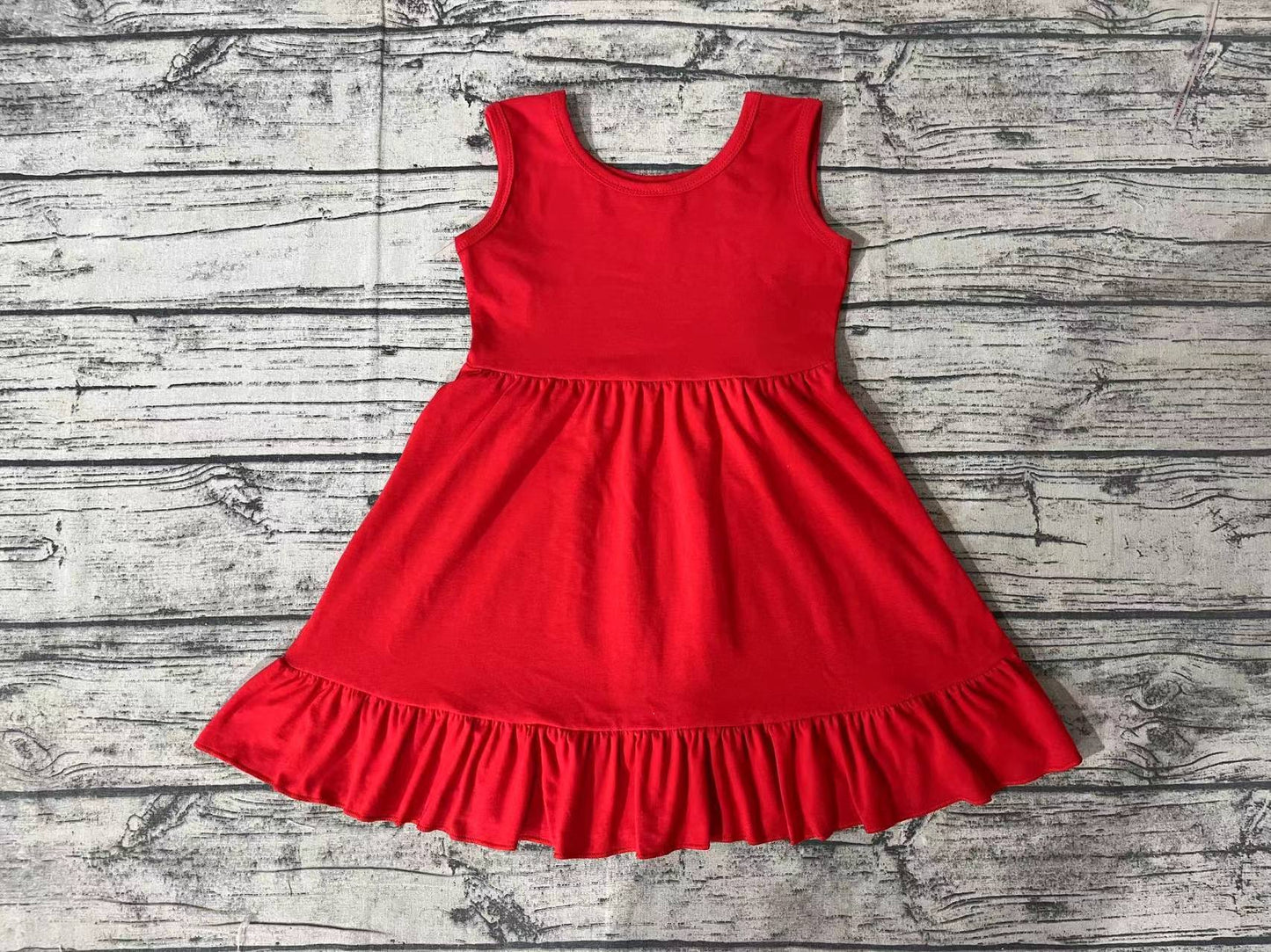 Baby Girls Sleeveless Red Ruffle Dresses