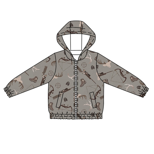 Baby Kids Southern Deer Hunting Zip Long Sleeve Hooded Tops Jackets preorder(moq 5)