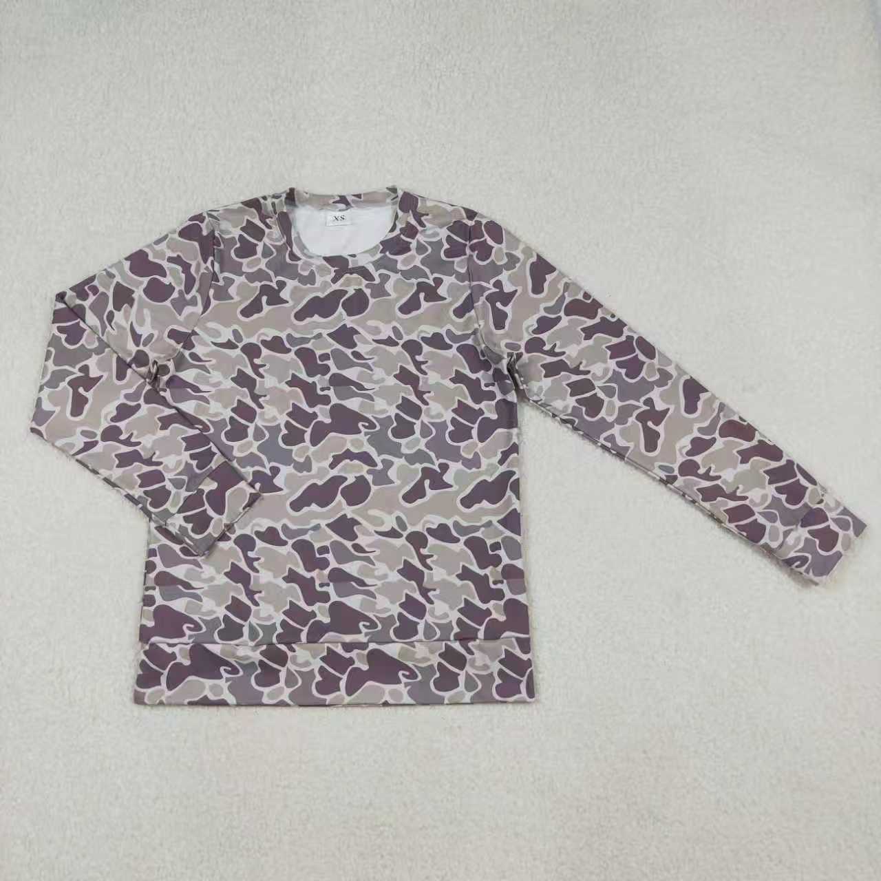 Sibling Adult Women Camo Long Sleeves Yoga Active Tee Shirts Tops