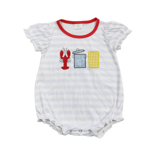 Baby Infant Girls Crawfish Boiled Corn Short Sleeve Rompers