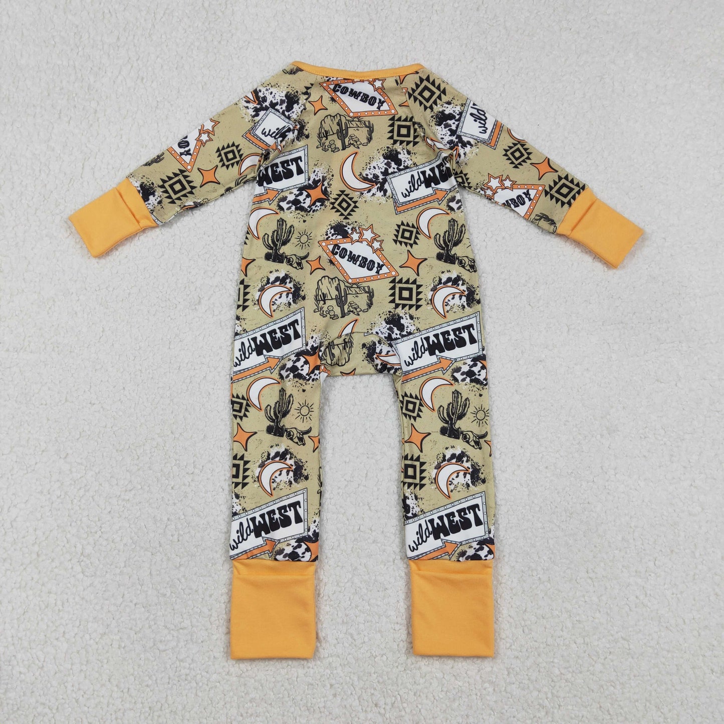Baby Boys Aztec Cactus Wild West Western Two Way Zip Convertible Rompers