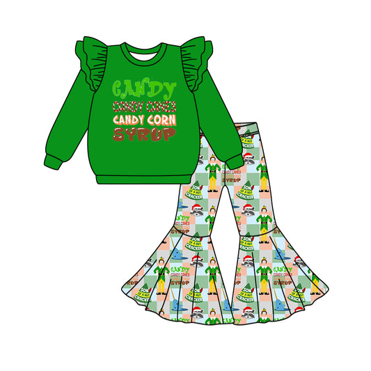 Baby Girls Christmas Shelf Candy Top Bell Pants Clothes Sets Preorder(moq 5)