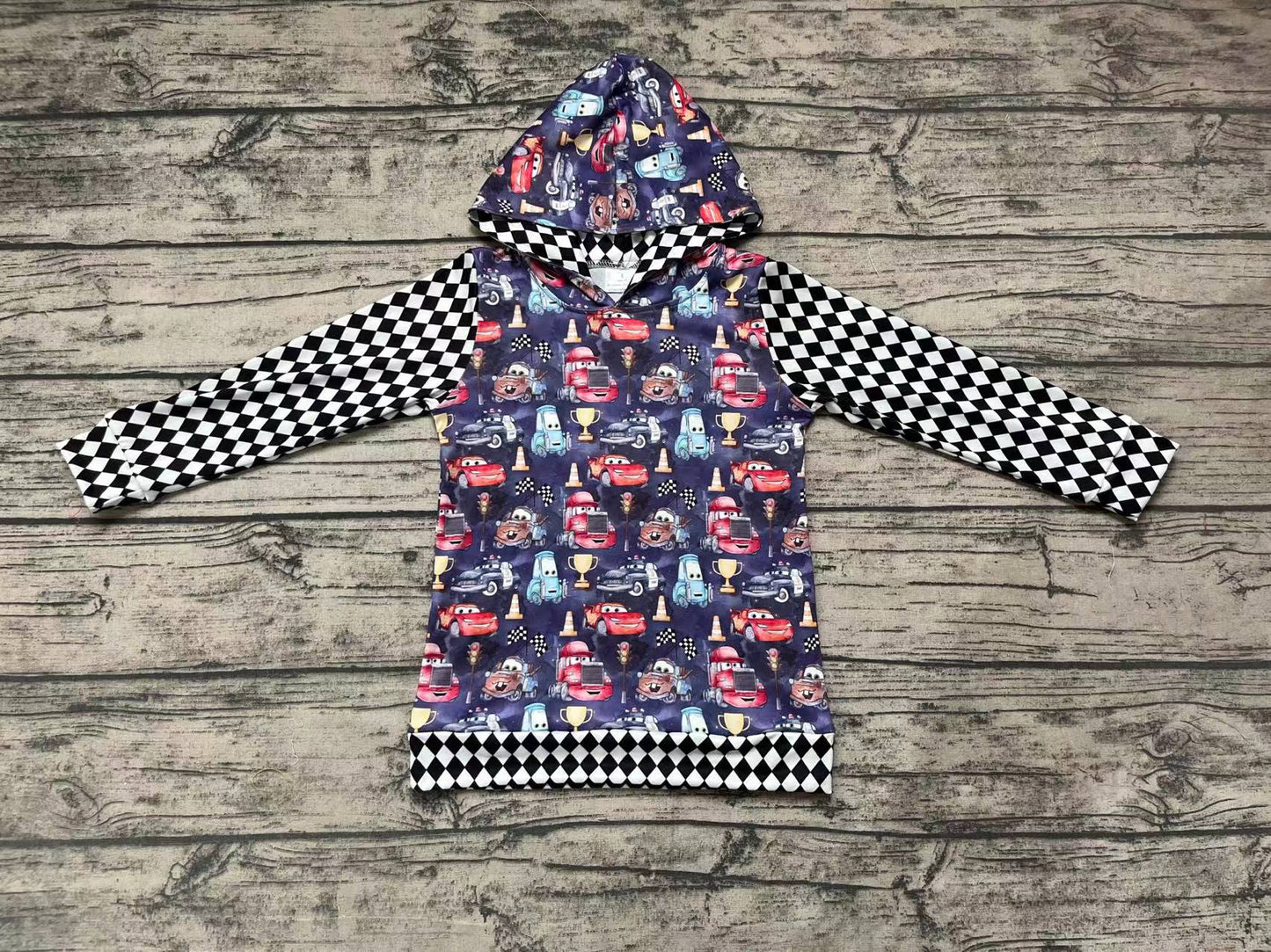 Baby Kids Car Race Long Sleeve Hoodie Shirts Tops