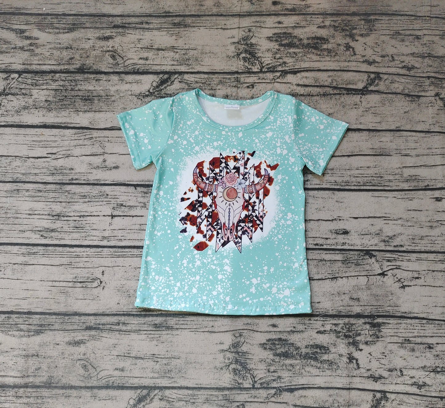 Baby Girls Western Cow Print Short Sleeve Shirts