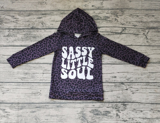 Baby Girls Sassy Little Soul Leopard Hoodie Shirts Tops