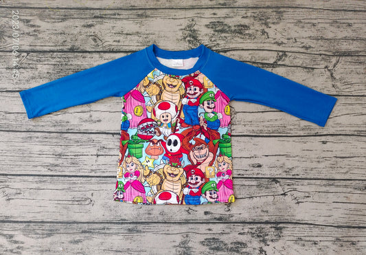 Baby Boys Game Cartoon Long Sleeve Tee Tops