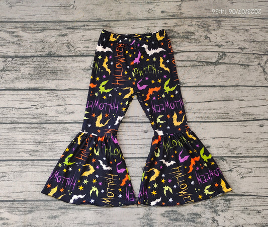 Baby Girls Halloween Bats Bell Bottom Pants