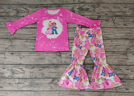 Baby Girls Game Pink Shirt Bell Pants Outfits Clothing Sets