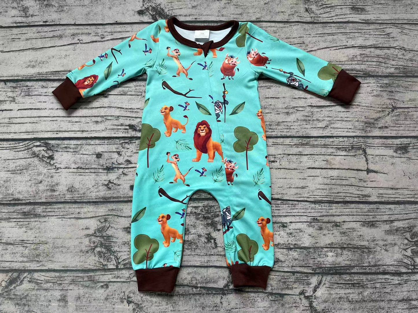 Baby Infants Cartoon Lion Zip Rompers