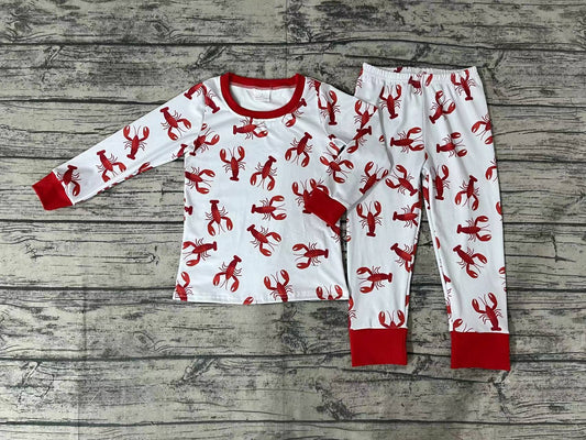 Baby Girls Boys Crawfish Top Pants Pajamas Outfits Clothes Sets