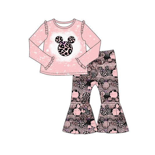 Baby Girls Pink Cartoon Top Bell Pants Outfits Clothes Sets preorder(MOQ 5)