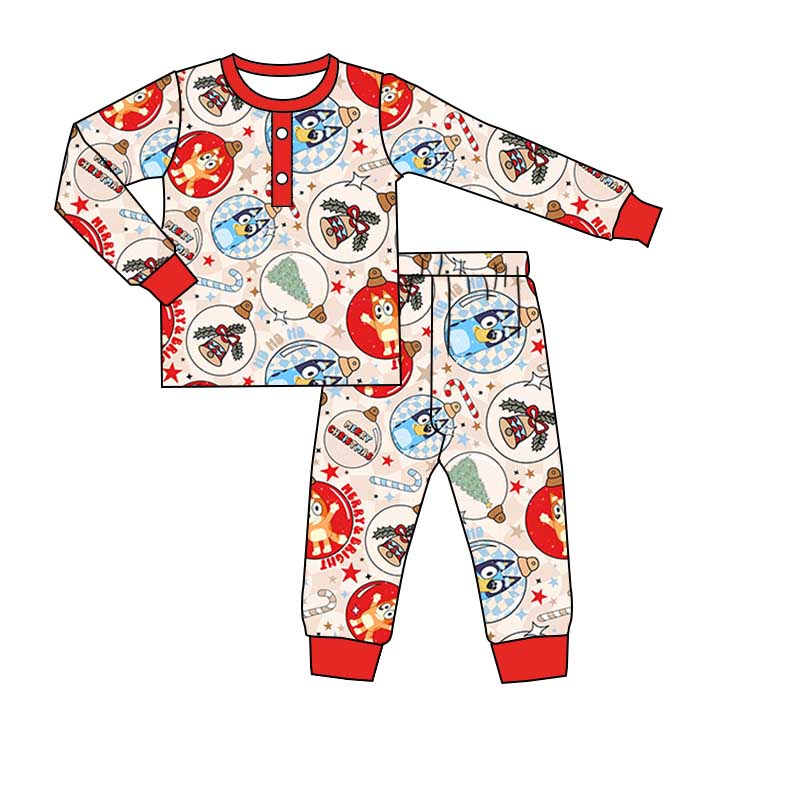 Baby Boys Christmas Dogs Ball Pajamas Clothes Sets preorder(moq 5)