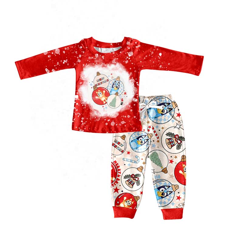 Baby Boys Christmas Dogs Ball Pants Clothes Sets preorder(moq 5)