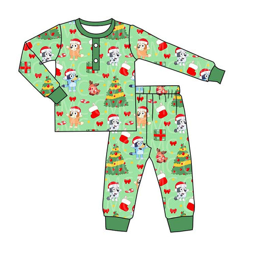 Baby Boys Christmas Dogs Pants Pajamas Clothes Sets preorder(moq 5)