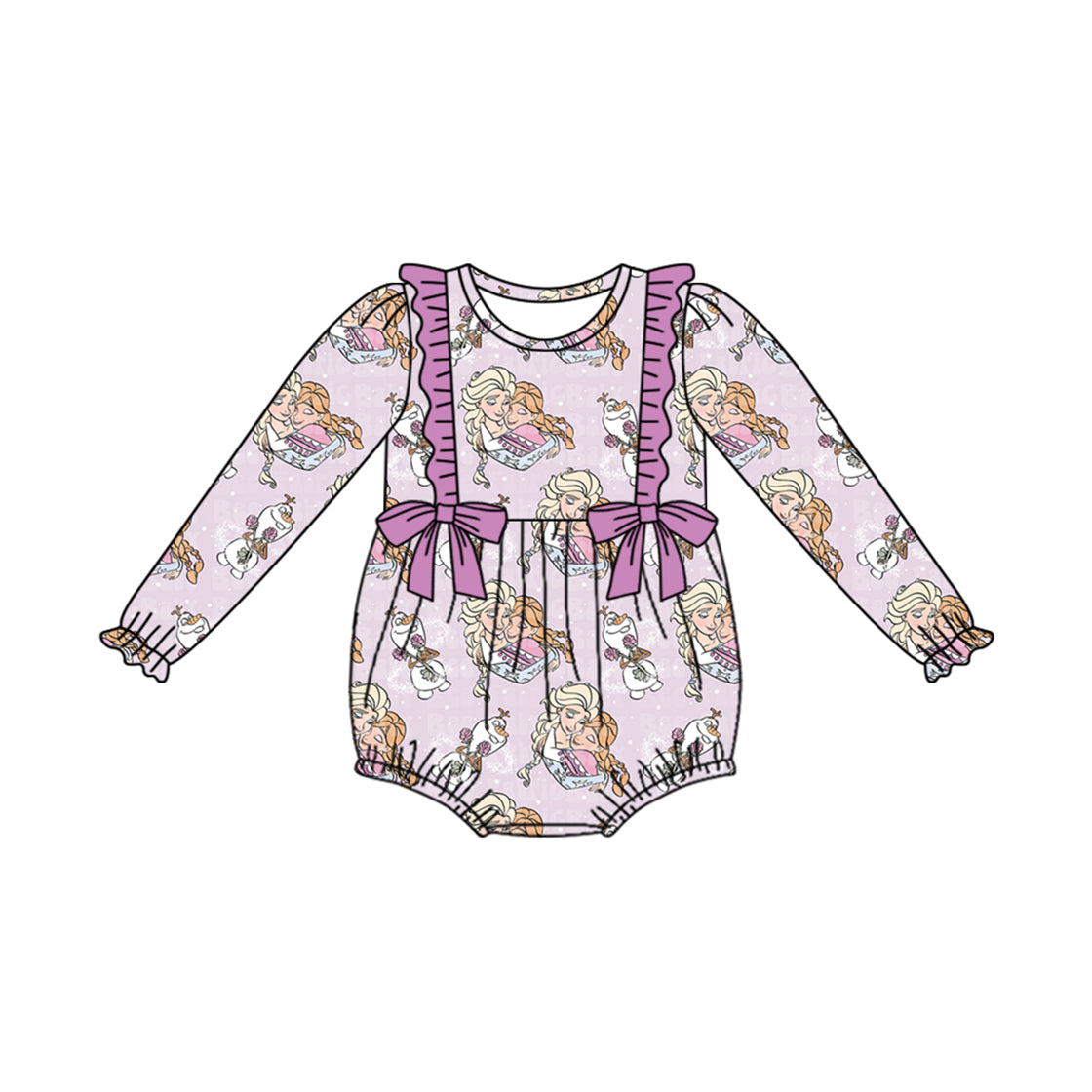 Baby Toddler Girls Princess Bows Long Sleeve Rompers preorder(moq 5)