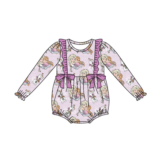 Baby Toddler Girls Princess Bows Long Sleeve Rompers preorder(moq 5)