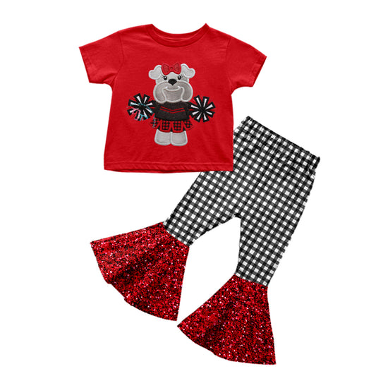 Baby Girls Cheerleader 1 Top Bell Pants Clothing Sets preorder(moq 5)